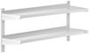 Royal Catering Hängeregal 80 x 40 cm Wandbord Doppel Wandregal Edelstahl Regal 2 Ablagen Bild 4