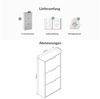 Planetmöbel Schuhschrank schmal mit 3 Klappen platzsparender Schuhregal mit 6 Ablagen, Schuhkommode für Diele, Flur, Garderobe 60 x 23 x 118 cm, weiß grau Bild 3