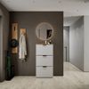 Planetmöbel Schuhschrank schmal mit 3 Klappen platzsparender Schuhregal mit 6 Ablagen, Schuhkommode für Diele, Flur, Garderobe 60 x 23 x 118 cm, weiß grau Bild 2