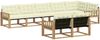 vidaXL Outdoor-Sofagarnitur mit Kissen 8 pcs Weiß und Creme 3388800 Bild 2