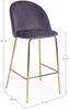 Barhocker Carry aus Samt, Dunkelgrau, 51 x 55 x 105 cm Bild 5