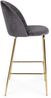 Barhocker Carry aus Samt, Dunkelgrau, 51 x 55 x 105 cm Bild 2