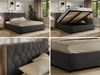Polsterbett mit Bettkasten LARINO CLASSIC 140 x 200 cm Lattenrost und Gasdruckfedern, stabiles Bettgestell, modernes Design - Dunkelgrau Velvet Bild 2