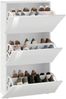 Dmora Schuhregal Ambrosio, Mehrzweckschrank mit 3 Türen, Schuhregal für den Eingangsbereich, 100 % Made in Italy, 71 x 27 x 122 cm, glänzend weiß, Bild 4