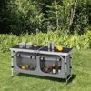 WOLTU faltbar Campingschrank Alu Campingtisch Höhenverstellbar mit Stauraum, Outdoor Campingmöbel Klapptisch Gartentisch für Picknick Strand im Freien, Schwarz+Grau, CPT8139szg Bild 2