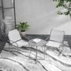 Flieks Gartenmöbel Set 3-tlg mit 2 Stühlen & Beistelltisch, Outdoor Balkonmöbel Set für 2 Personen, Mesh, Hellgrau Bild 2