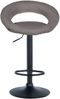 Barhocker MEKIM - Stoff Grau 52x47x77 cm Schwarz | Barstuhl Höhenverstellbar Mit Lehne Drehbar Tresenhocker Tresenstuhl Kneipenhocker Kneipenstuhl Bild 5