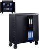 Arebos Aktenschrank Aktenschrank Büroschrank Materialschrank Stahlschrank 90x40x90cm (Höhenverstellbarer Einlegeboden) mit Rollen Bild 1