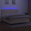 Boxspringbett mit Matratze & LED Stoff Creme 200x200 cm, Härtegrad: H2 [3135226] Bild 4