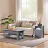 Yaheetech Nachttisch mit Schubladen und offener Ablage, 60 x 40 x 35 cm, Grau Bild 4