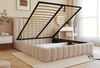 Goldstoff Polsterbett Luxuriöses Schlafzimmerbett IMPERIA mit elegantem Kopfteil & Stauraum (120–200x200 cm, Kopfteilhöhe: 90/110 cm, Seitenhöhe: 30 cm), Luxuriöses Bettgestell mit großem Stauraum und modernem Design Bild 2
