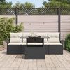 vidaXL Gartensofa-set mit Kissen 5 pcs Schwarz Poly-Rattan 3348183 Bild 3