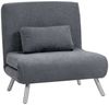HOMCOM Schlafsofa mit verstellbarer Rückenlehne, abnehmbar Kissen, Samtoptik, 3-in-1 Schlafsessel 1 Teile, bis 120 kg, für Wohnzimmer, Schlafzimmer Dunkelgrau Bild 2