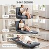 HOMCOM Schlafsofa mit verstellbarer Rückenlehne, abnehmbar Kissen, Samtoptik, 3-in-1 Schlafsessel 1 Teile, bis 120 kg, für Wohnzimmer, Schlafzimmer Dunkelgrau Bild 4