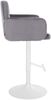 2er Set Barhocker SUTUN - Samt Dunkelgrau 60x56x93 cm Weiß | Barstuhl Höhenverstellbar Mit Lehne Drehbar Tresenhocker Tresenstuhl Kneipenhocker Bild 3