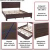 King Size Bett HWC-P44, Doppelbett Bettgestell mit Lattenrost, 180x200cm ~ Sonoma-Eiche-Optik Bild 2