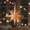 IC Winterworld LED Stern Holzdeko mit Sternenmuster, Weihnachtsdeko, Dekostern, Batteriebetrieb, LED fest integriert, Warmweiß, Weihnachtsstern, Dekoobjet aus Holz, Ø ca. 52 cm, Holzstern Bild 3