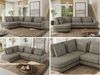 CALENO L-Form Ecksofa 317x225 cm, Massivholz-Rahmen & Wellenfedern, Sitzhöhe 51 cm, modernes Polstersofa rückenecht bezogen & freistehend - Grau Strukture - Links Seite Bild 2