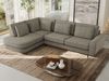 CALENO L-Form Ecksofa 317x225 cm, Massivholz-Rahmen & Wellenfedern, Sitzhöhe 51 cm, modernes Polstersofa rückenecht bezogen & freistehend - Grau Strukture - Links Seite Bild 4