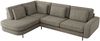 CALENO L-Form Ecksofa 317x225 cm, Massivholz-Rahmen & Wellenfedern, Sitzhöhe 51 cm, modernes Polstersofa rückenecht bezogen & freistehend - Grau Strukture - Links Seite Bild 5