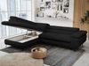 Mks Möbel 'Peter L-form' Ecksofa mit Bettfunktion, Bettkasten & einstellbaren Kopfstützen, Schwarz, Boucle, mit Topper, links Bild 3