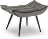 MCombo Sitzhocker Fußstütze mit Metallbeinen 4779GY-2, Eleganter Hocker Ottoman Schminktisch für Wohnzimmer Schlafzimmer, Quadratisch, Mikrofaser, Dunkelgrau Bild 1