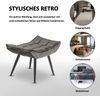 MCombo Sitzhocker Fußstütze mit Metallbeinen 4779GY-2, Eleganter Hocker Ottoman Schminktisch für Wohnzimmer Schlafzimmer, Quadratisch, Mikrofaser, Dunkelgrau Bild 3