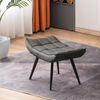 MCombo Sitzhocker Fußstütze mit Metallbeinen 4779GY-2, Eleganter Hocker Ottoman Schminktisch für Wohnzimmer Schlafzimmer, Quadratisch, Mikrofaser, Dunkelgrau Bild 2