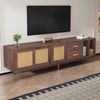 TV-Lowboard mit Rattanfronten, 190 x 40 x 52 cm, 3 Türen & 2 Schubladen, Braun Bild 4