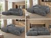 Ecksofa OVO mit schlaffunktion und bettkasten, Wellenfeder, lose Kissen, L-form 271x195 cm - Dunkelgrau Cord - linke Seite Bild 2