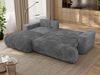 Ecksofa OVO mit schlaffunktion und bettkasten, Wellenfeder, lose Kissen, L-form 271x195 cm - Dunkelgrau Cord - linke Seite Bild 3