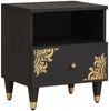 vidaXL Nachttisch Schwarz 40 x 33 x 46 cm Massivholz Mango 4018814 Bild 1