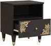 vidaXL Nachttisch Schwarz 40 x 33 x 46 cm Massivholz Mango 4018814 Bild 2