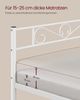 VASAGLE Bett 90 x 200 cm, Gästebett, Einzelbett aus Metall, Bettgestell, Bettrahmen, Metallbett, einfache Montage, Mattweiß Bild 3