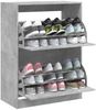 vidaXL Schuhschrank mit 2 Klappen Betongrau 80x42x108 cm 3214402 Bild 4