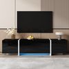 Eleganter TV-Ständer mit hochglänzendem Schwarz und weißen Beinen – 170 x 30 x 39 cm, 170x30x39 cm Bild 4