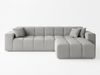 GRAINGOLD Ecksofa Loopo, Couch L-Form mit Wellenfeder, Velour-Stoff, Grau, Rechts Bild 2