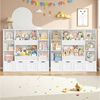 Homfa Kinderregal mit 4 Spielzeugkisten auf Rollen, Spielzeugregal mit 8 offenen Fächern Spielzeugtruhe 124.5x118x35cm Bild 2