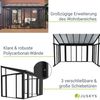 Juskys Wintergarten 12 m² - mit kristallklaren Wänden, Doppel-Schiebetüren & UV-Schutz - wasserdicht & winterfeste Überdachung aus Aluminium - Dunkelgrau Bild 4