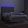 vidaXL Boxspringbett mit Matratze & LED Hellgrau 140x190 cm Stoff 3135589 Bild 4