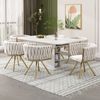 Esszimmerstuhl 2er-Set, Samt mit 360°-Drehfunktion & Metallgestell, 72x54x59, beige/gold Bild 4