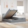 vidaXL Ottoman-Bett mit Matratzen Hellgrau 200x200 cm Stoff 3312022 Bild 2