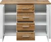 Kommode vito Materio, Holzwerkstoff, Metall, Weiß, Holzfarben, 122 x 86 x 39 cm Bild 2