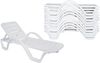 Sonnenliege OLAF 10er Set klappbar stapelbar - 54 x 187 x 30 cm, Kunststoff, Weiß | Gartenliege Strandliege Bild 2