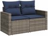 vidaXL 7-teiliges Gartensofa-Set mit Kissen, grau, Polyrattan 3267301 Bild 4