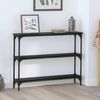 Konsolentisch, Beistelltisch, Konsole mit Regal Schwarz Eichen-Optik 100 x 22,5 x 75 cm Bild 2