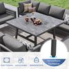 Merax Garten-Lounge-Set, Gartensofa-Garnitur in L-Form für bis zu 8 Personen / Robustes Eisengestell mit grauen Polstern / Komplett mit Tisch (Holzoptik Glas) & 1 Sessel, grau Bild 5