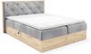 MEBLINI Boxspringbett LOFTY 12 180x200 cm mit Bettkasten – H3/Hellgrau Samt Polsterbett - Doppelbett mit Topper & Bonellfederkern-Matratze Bild 2