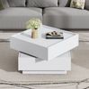Couchtisch 60x60x38 cm – 360° drehbar mit 2 Ablagen in reinweiß Bild 2
