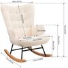 PXloue Schaukelstuhl Stillsessel Relaxsessel Loungesessel, Mit Holzkufen Wohnzimmersessel für Schlafzimmer Kinderzimmer,Teddysamt Bild 3